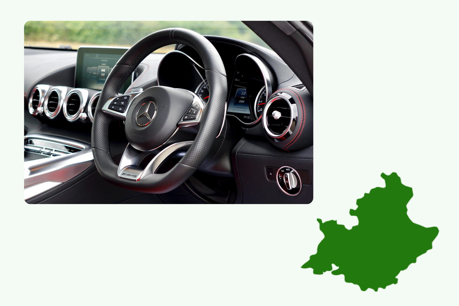 Zone d'intervention Côte d'Azur et Monaco, Green Transfer, Services VTC, Chauffeur privé sur la Côte d'Azur, pour Particuliers et Professionnels.